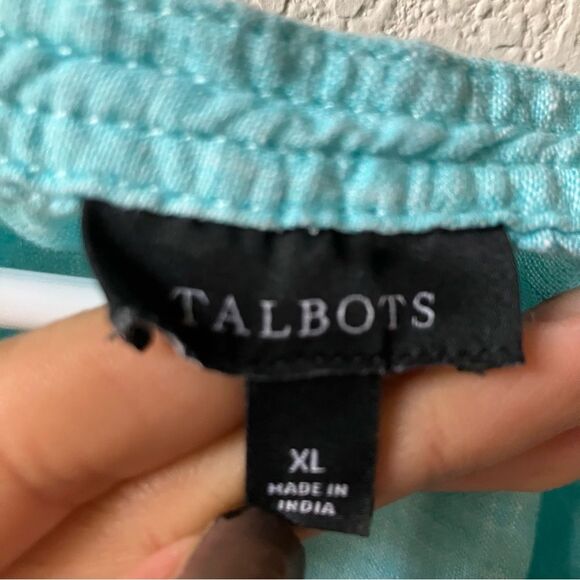 LOT of 2 Talbots Pastel Boho Coastal Preppy Linen Cottagecore Embroidered Tunic - Picture 13 of 14